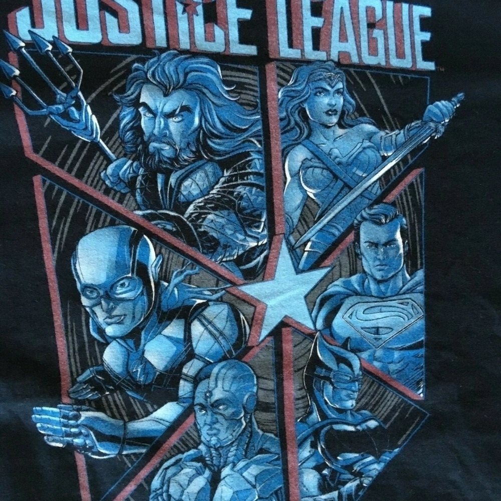 Justice League Black and Blue Funko Graphic T-Shirt - New- Size XL